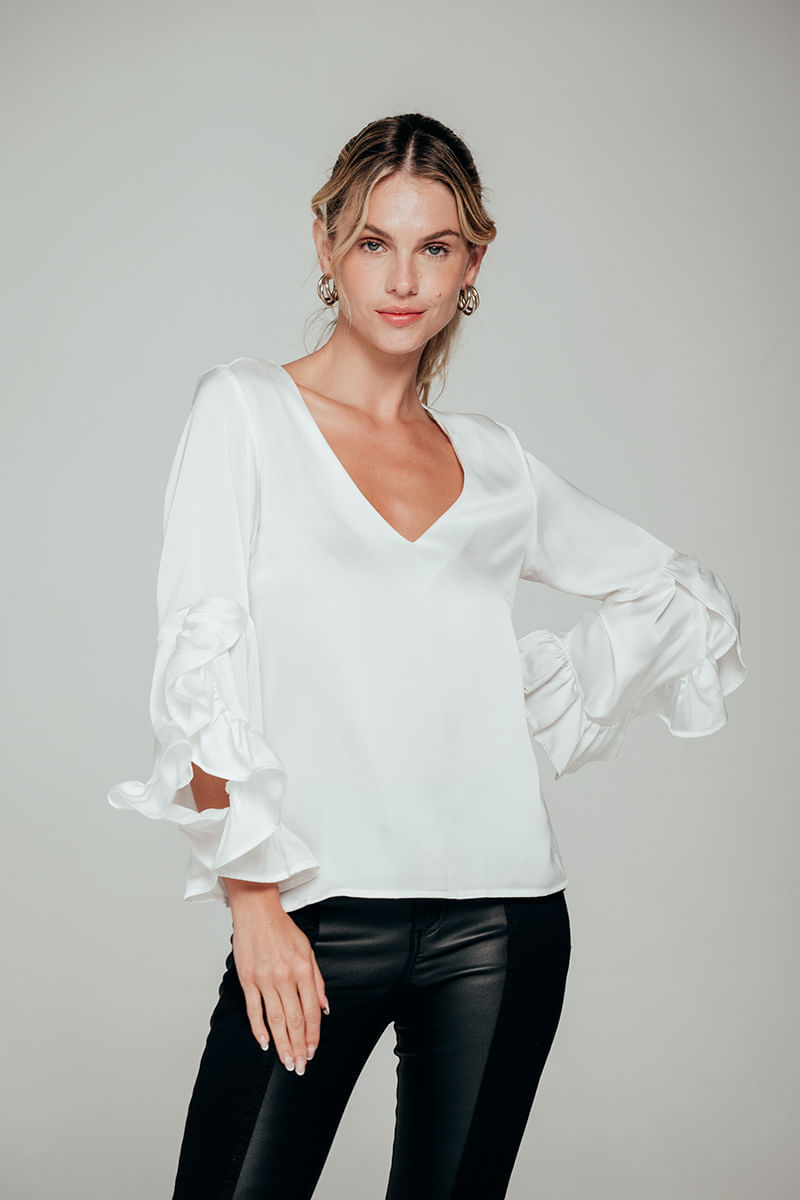 Blusas blancas elegantes para fiesta online